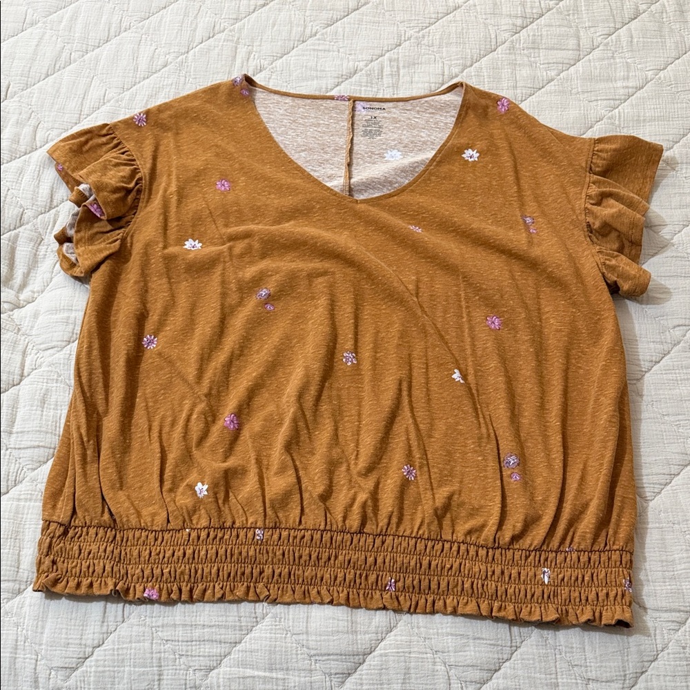 Sonoma Women's Floral Embroidered Blouse